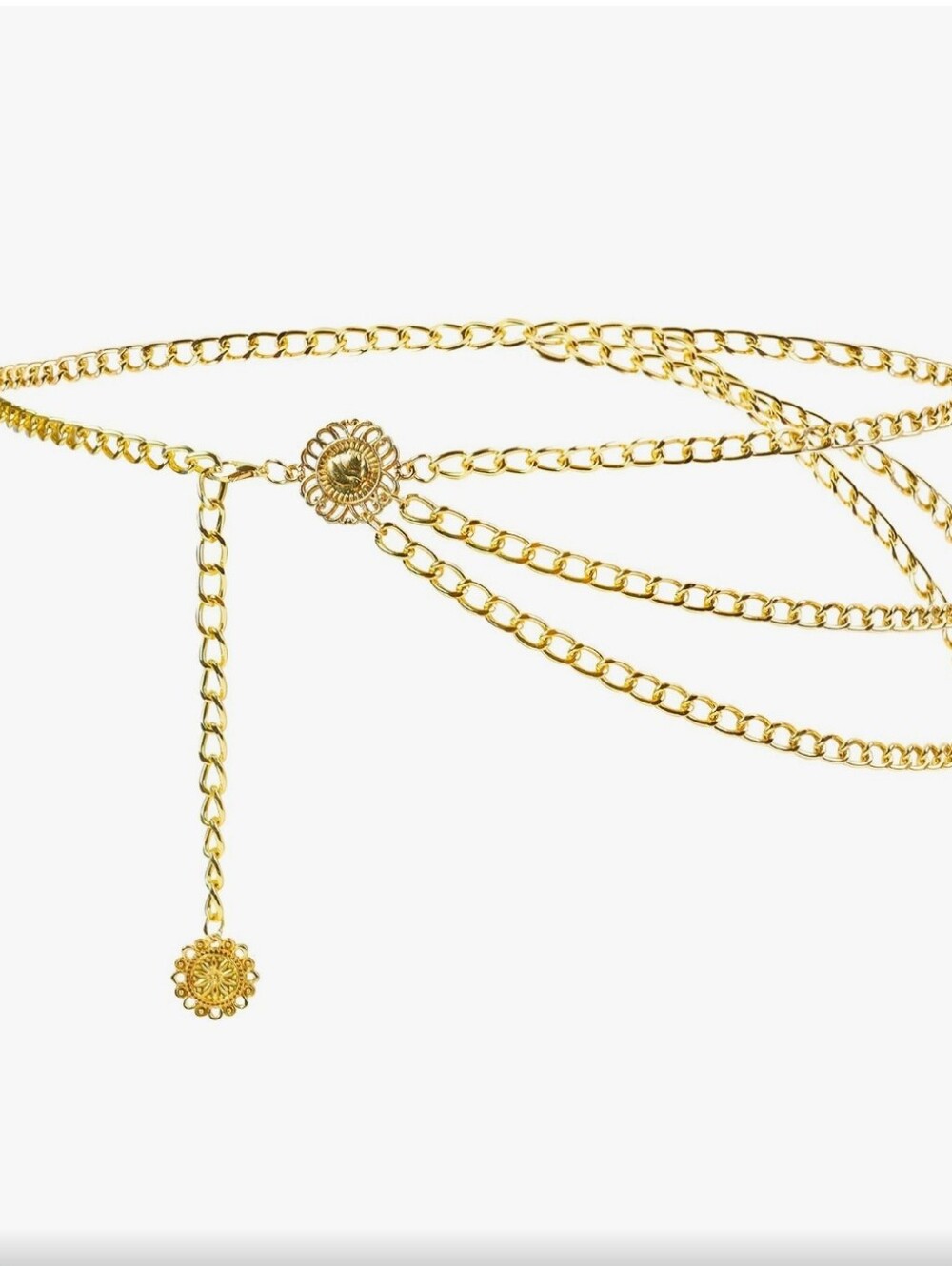 Waist Chain Belts for Women Fashion Adjustable Multilayer Metal Gold Belly Chain